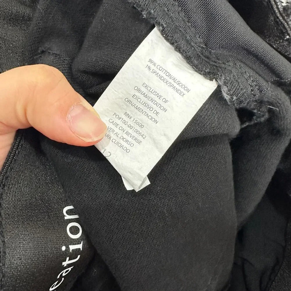 reCreation‎ skort womens 12 black denim shorts raw hem flexi fit stretch pockets - Picture 8 of 8